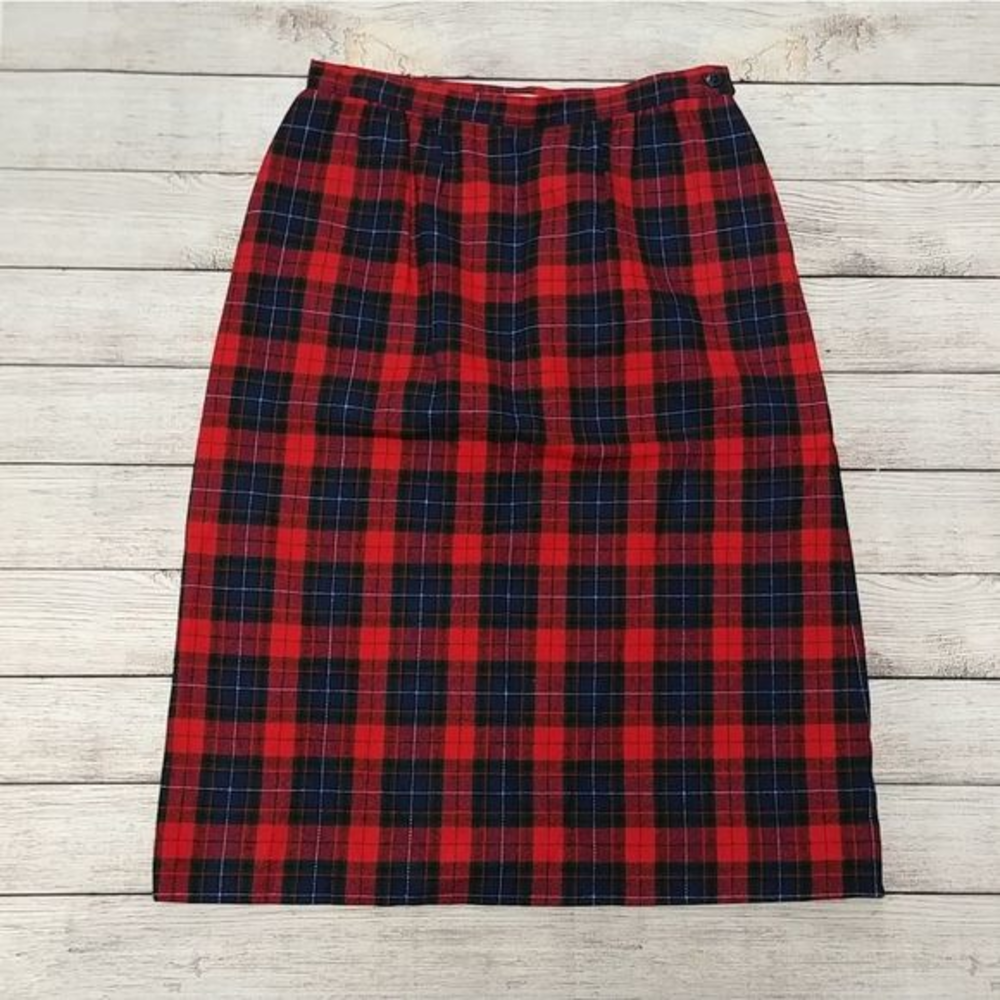 Vintage Pendleton Plaid Wool Skirt